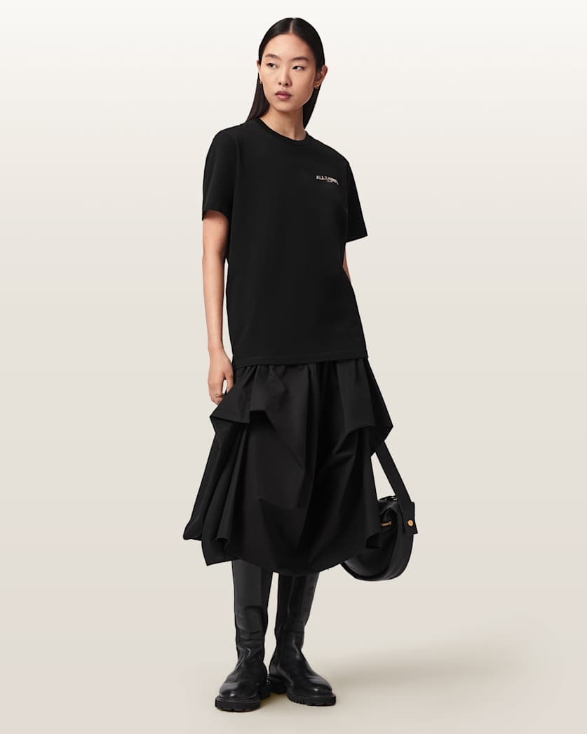 AllSaints Blaze Oversized Boyfriend T Shirt Women's Black Women's