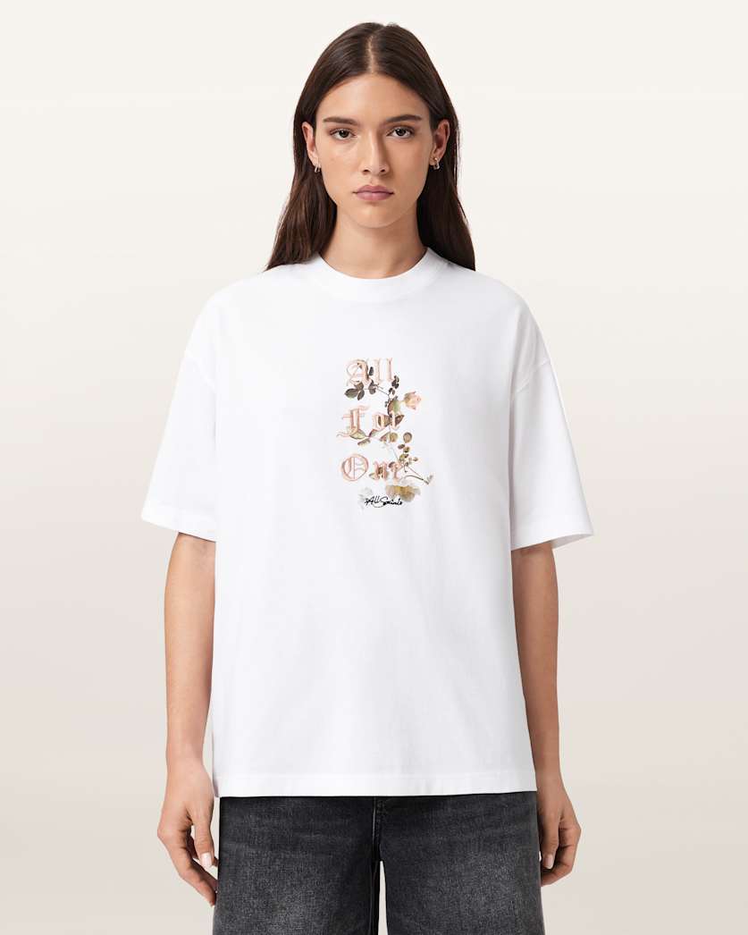 AllSaints Oneness Etta Oversized T Shirt Women's White Women's
