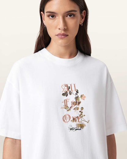 AllSaints Oneness Etta Oversized T Shirt Women's White Women's