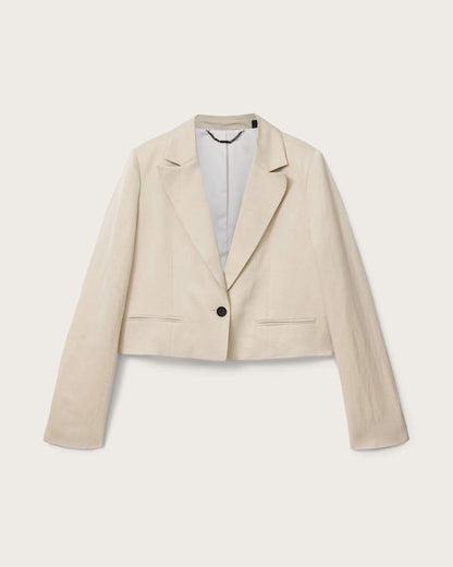 AllSaints Helena Single Breasted Cropped Blazer Women's Stone Women's