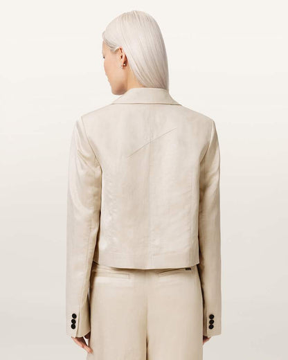 AllSaints Helena Single Breasted Cropped Blazer Women's Stone Women's