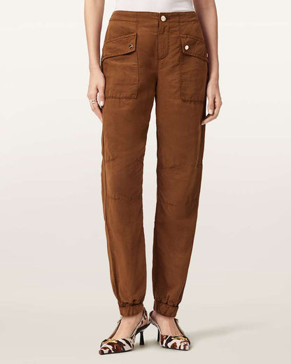 AllSaints Val Cargo Linen Blend Pants Women's Black Women's