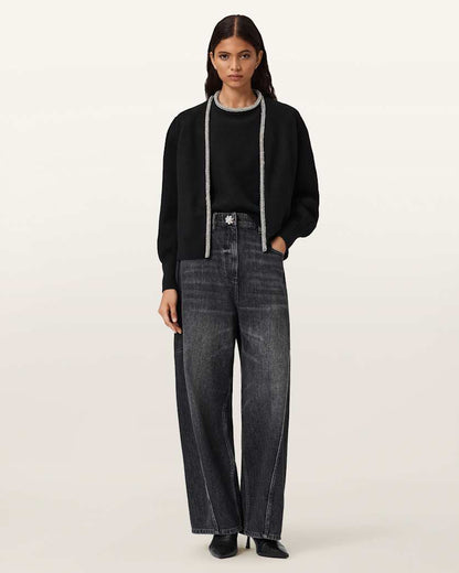 AllSaints Odell Embellished Wool Cardigan Women's Black Women's