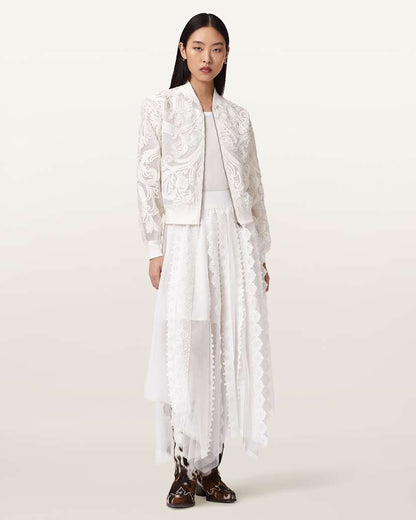 AllSaints Vashtie Lace Maxi Skirt Women's Optic White Women's