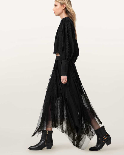 AllSaints Vashtie Lace Maxi Skirt Women's Optic White Women's