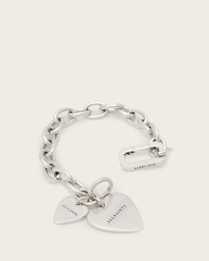 AllSaints Lia Heart Bracelet Women's Warm Silver Women's
