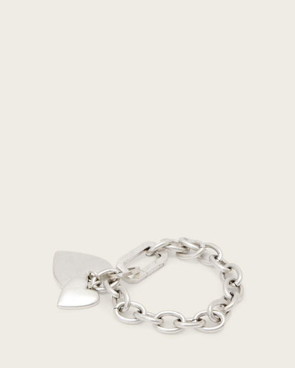 AllSaints Lia Heart Bracelet Women's Warm Silver Women's