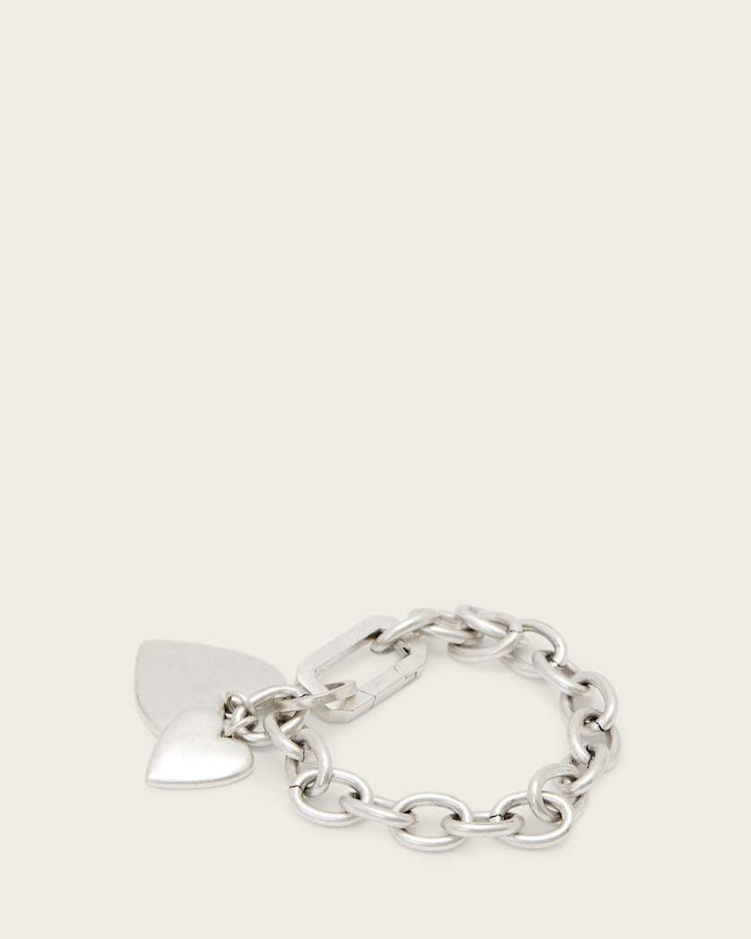 AllSaints Lia Heart Bracelet Women's Warm Silver Women's