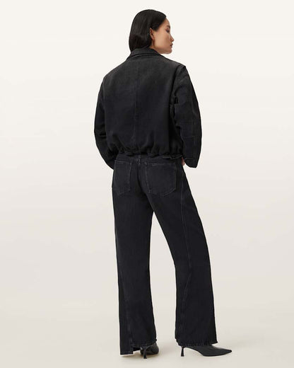 AllSaints Frankie Double Zip Jeans Women's Washed Black Women's