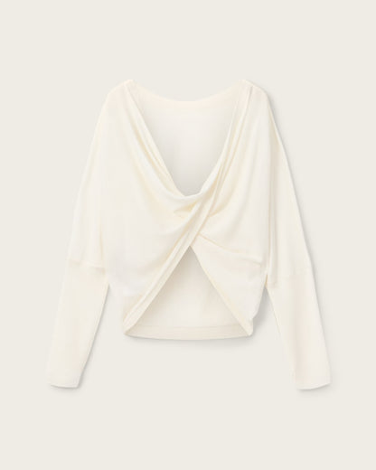 AllSaints Julieana Wrap Merino Wool Sweater Women's Chalk White Women's