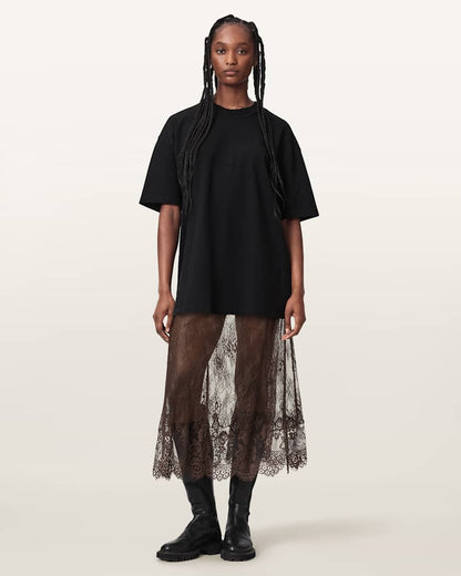 AllSaints Arran Lace Ankle Length Skirt Women's Bitter Brown Women's
