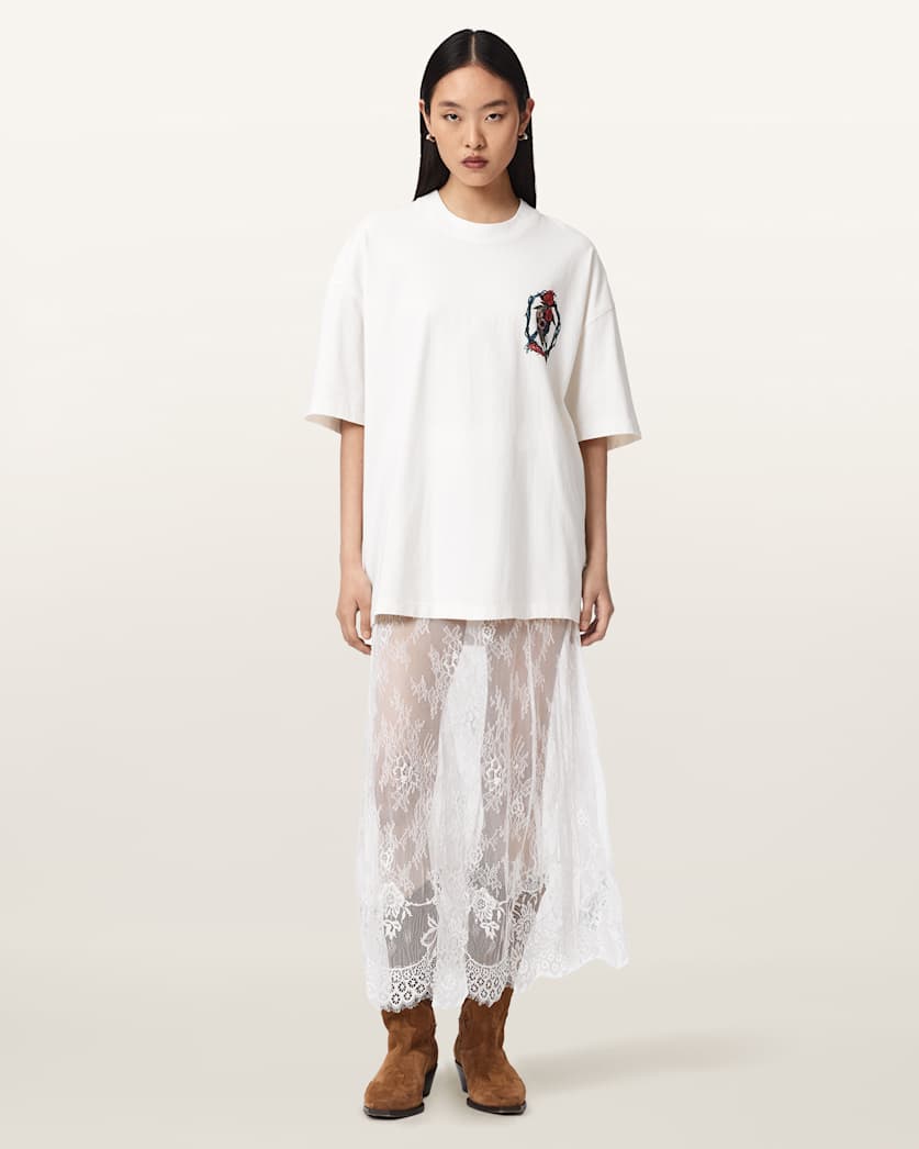 AllSaints Arran Lace Ankle Length Skirt Women's Bitter Brown Women's