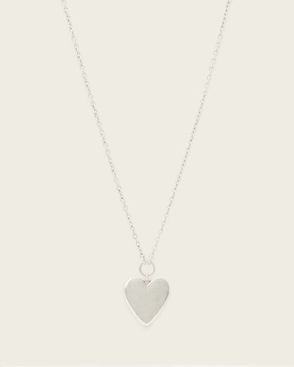AllSaints Lia Large Heart Necklace Women's Warm Silver Women's