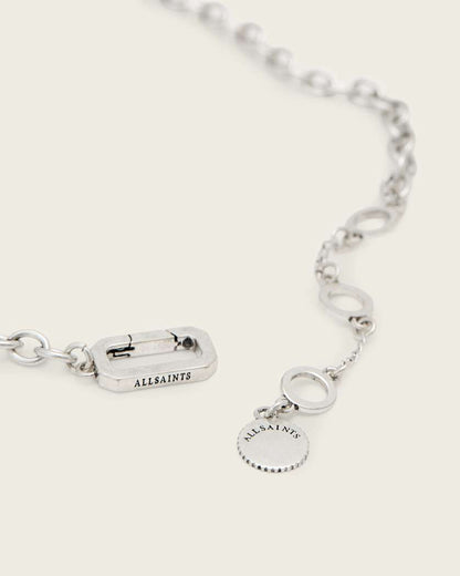 AllSaints Lia Large Heart Necklace Women's Warm Silver Women's