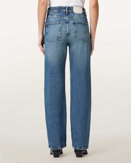AllSaints Ida Straight Leg Denim Jeans Women's Mid Indigo Women's