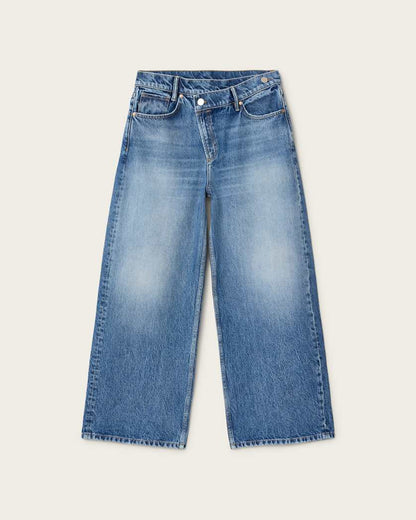 AllSaints Aki Wide Leg Crossover Jeans Women's Vintage Indigo Women's