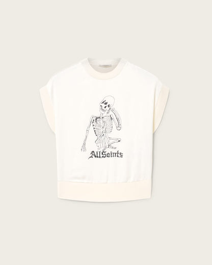 AllSaints Terra Knitted Graphic T Shirt Women's Chalk White Women's