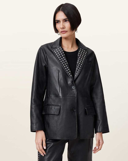 AllSaints Corinna Studded Blazer Women's Black Women's