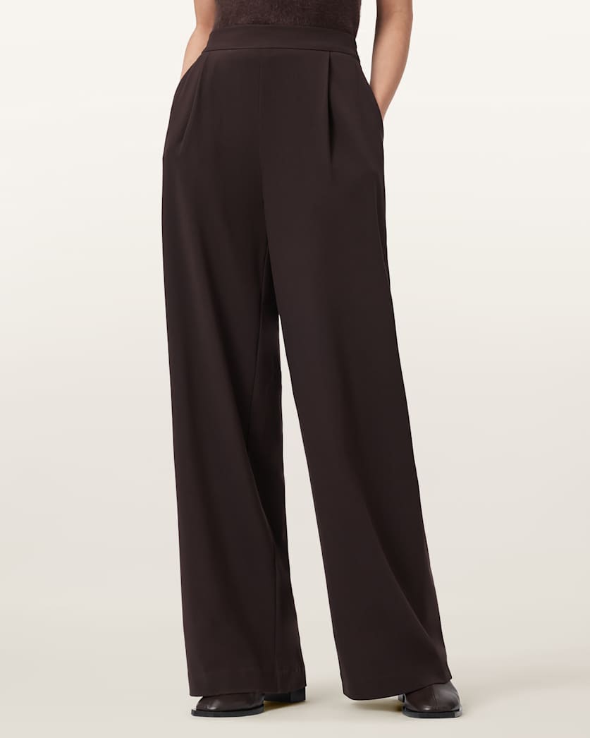 AllSaints Aleida Lightweight Wide Leg Pants Women's Oxblood Red Women's
