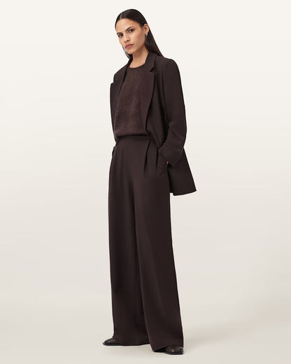 AllSaints Aleida Lightweight Wide Leg Pants Women's Oxblood Red Women's
