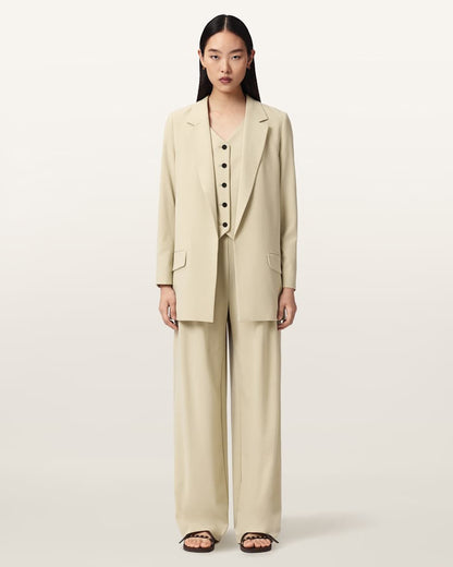 AllSaints Aleida Lightweight Wide Leg Trousers Women's Haze Green Women's