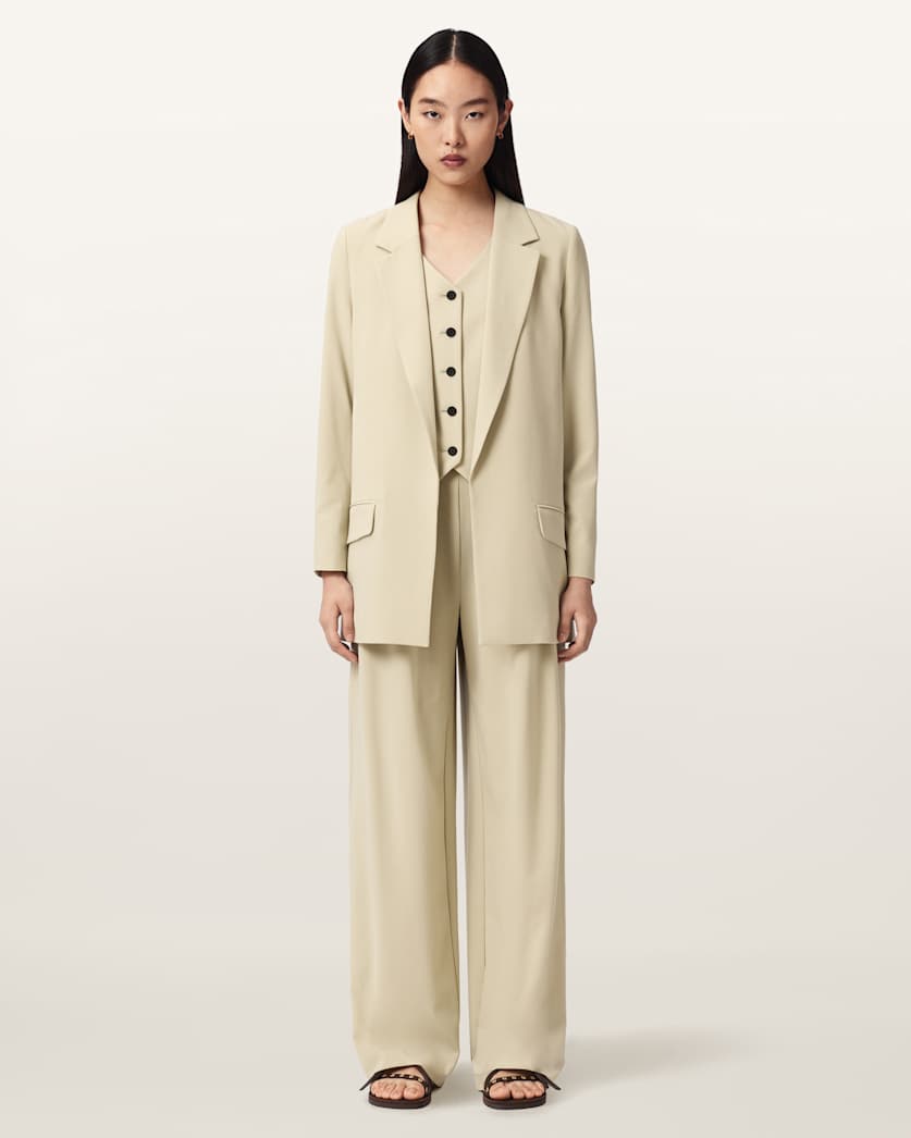 AllSaints Aleida Lightweight Wide Leg Trousers Women's Haze Green Women's