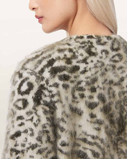 AllSaints Wick Amur Jacquard Cardigan Women's Chalk White/Green Women's