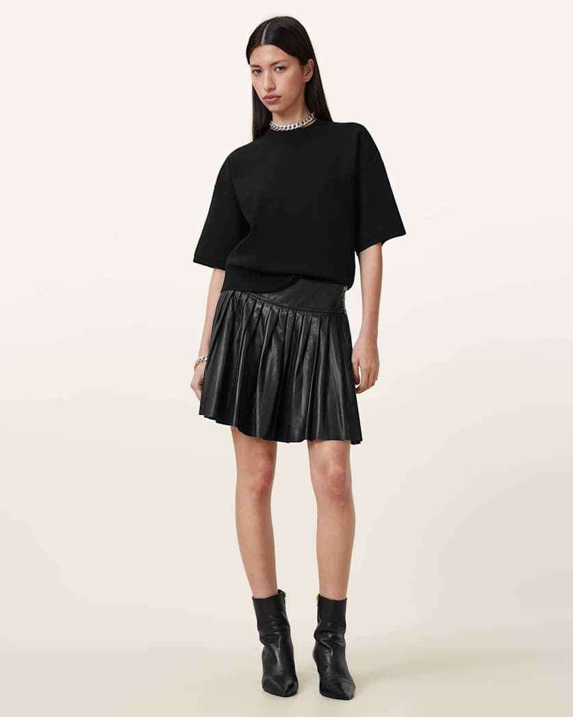 AllSaints Remi Knitted Tee Women's Black Women's