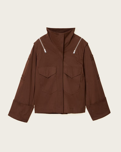 AllSaints Leighton Cotton Utility Jacket Women's Penny Brown Women's