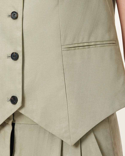 AllSaints Averie Tencel Relaxed Fit Vest Women's Sage Green Women's