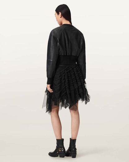 AllSaints Jayde Ruffled Tulle Mini Skirt Women's Blush Pink Women's