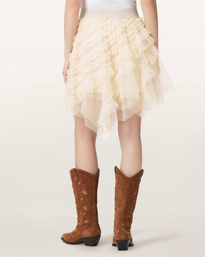 AllSaints Jayde Ruffled Tulle Mini Skirt Women's Blush Pink Women's