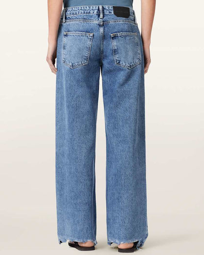 AllSaints Tia Wide Leg Denim Jeans Women's Destroy Indigo Women's