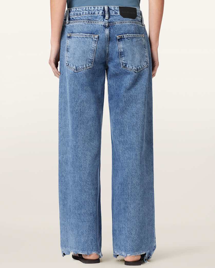 AllSaints Tia Wide Leg Denim Jeans Women's Destroy Indigo Women's