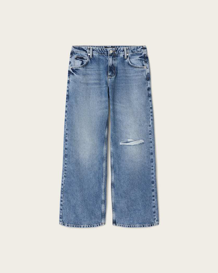AllSaints Tia Wide Leg Denim Jeans Women's Destroy Indigo Women's