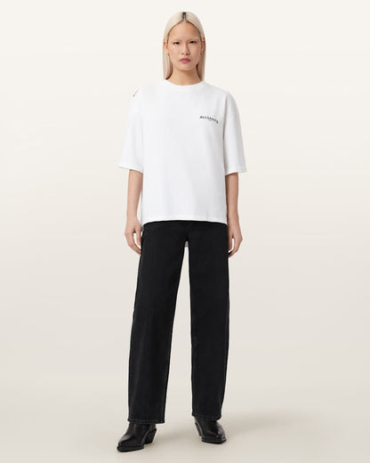 AllSaints Swoop Amelie Oversized T Shirt Women's Optic White Women's