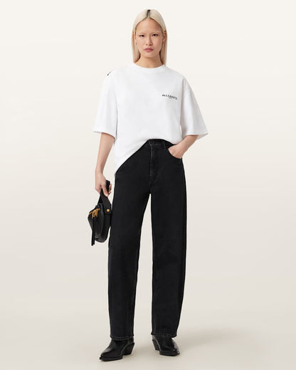 AllSaints Swoop Amelie Oversized T Shirt Women's Optic White Women's