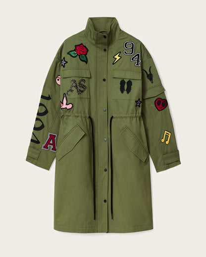 AllSaints Ariaa Parka Jacket Women's Khaki Green Women's