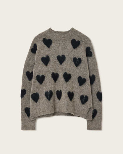 AllSaints Amora Jacquard Brushed Sweater Women's Walnut Brown/Black Women's