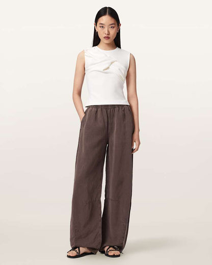 AllSaints Nella Slim Fit Sleeveless Tank Top Women's Fossil White Women's
