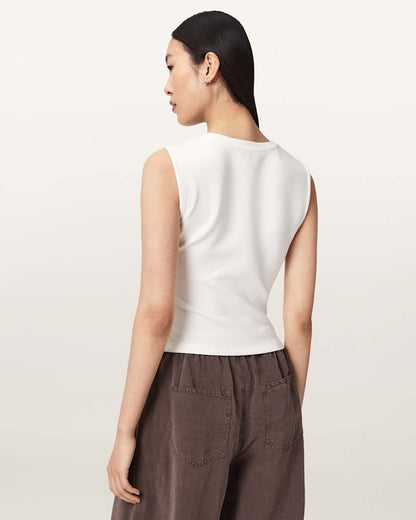 AllSaints Nella Slim Fit Sleeveless Tank Top Women's Fossil White Women's
