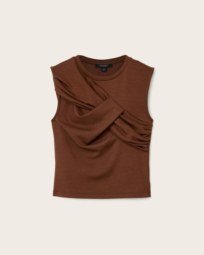 AllSaints Nella Slim Fit Sleeveless Tank Top Women's Fossil White Women's