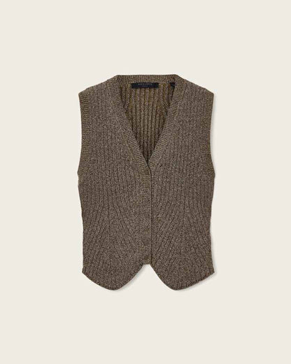 AllSaints Cruz Shine Slim Fit Vest Women's Bronze Brown Women's