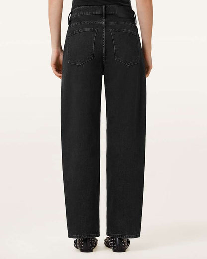 AllSaints Sadie Barrel Leg Denim Jeans Women's Washed Black Women's