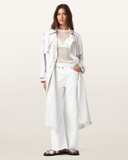AllSaints Paloma Open Knit T Shirt Women's Chalk White Women's