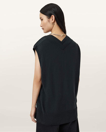 AllSaints Bern Studded Wool Tank Women's Collegiate Blue Women's