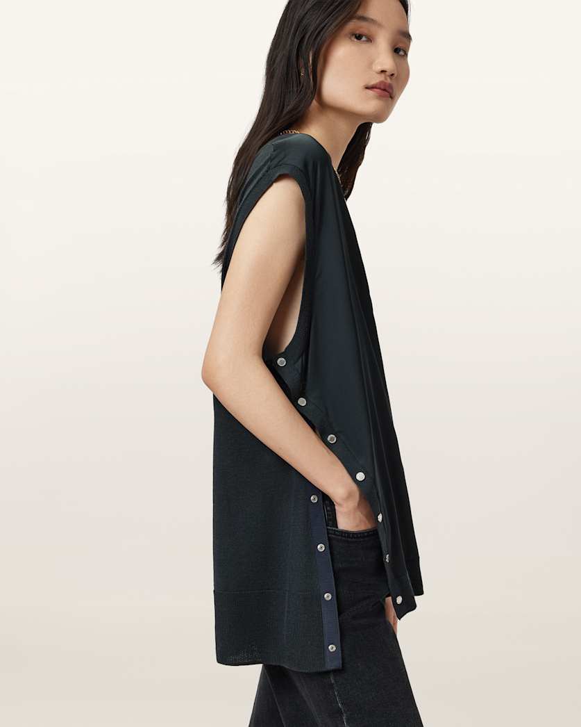 AllSaints Bern Studded Wool Tank Women's Collegiate Blue Women's