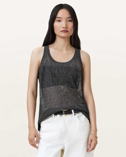 AllSaints Kaito Jacquard Tank Top Women's Carbon Grey Women's