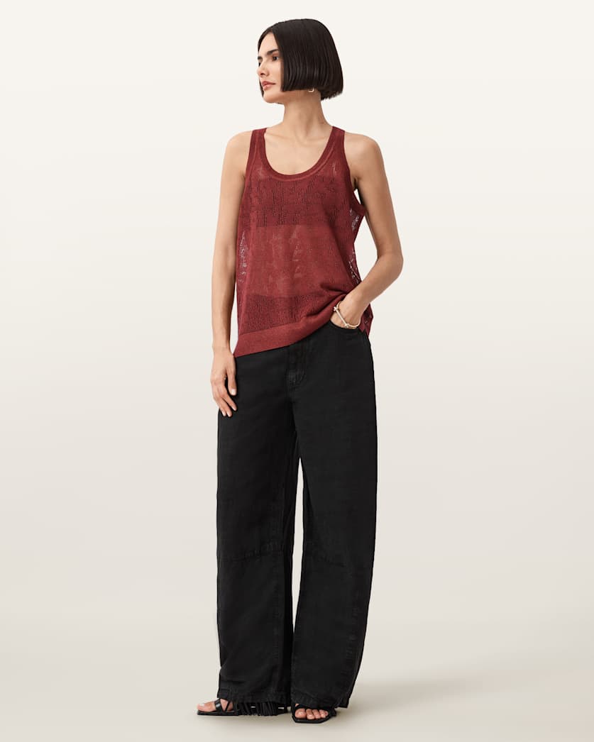 AllSaints Kaito Jacquard Tank Top Women's Carbon Grey Women's