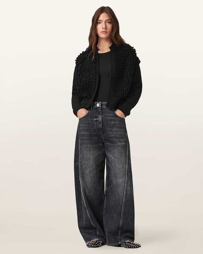AllSaints Elias Knitted Cardigan Women's Black Women's